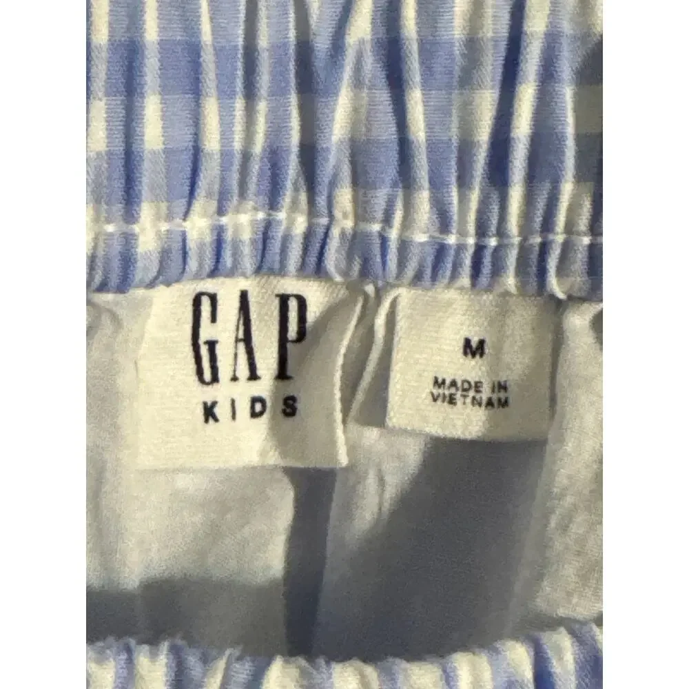 GAP Kids Blue White Gingham Tiered Ruffle Mini Skirt Girls Size Medium